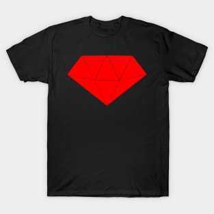 Ruby red geometric diamond T-Shirt